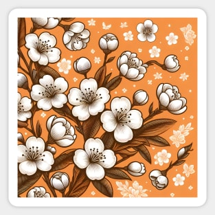 White Flowers Sticker